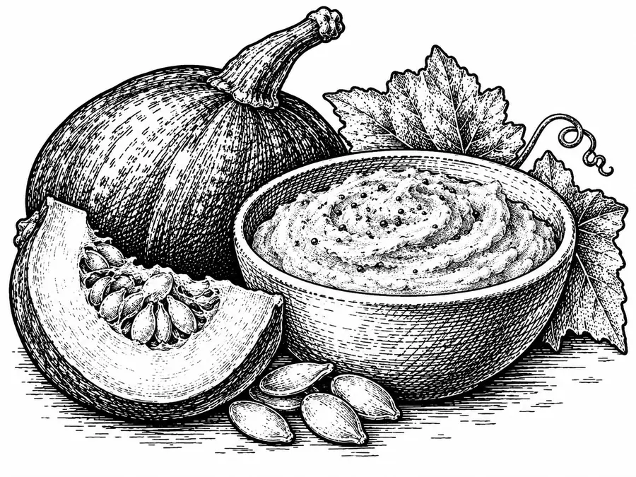 Tartinade de potimarron Tartinade de potimarron de la Ferme des Wapatas, dessin à l’encre